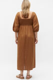Linen Puff Sleeve Sun Dress  Cinnamon Spice  hi-res