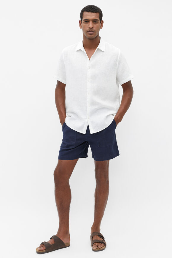 Linen Utility Short  Midnight Blue  hi-res