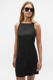 Linen Boat Neck Mini Dress  Black  hi-res