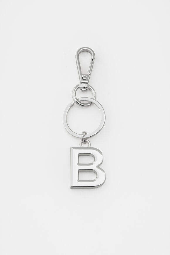 Silver Initials Keyring  B  hi-res