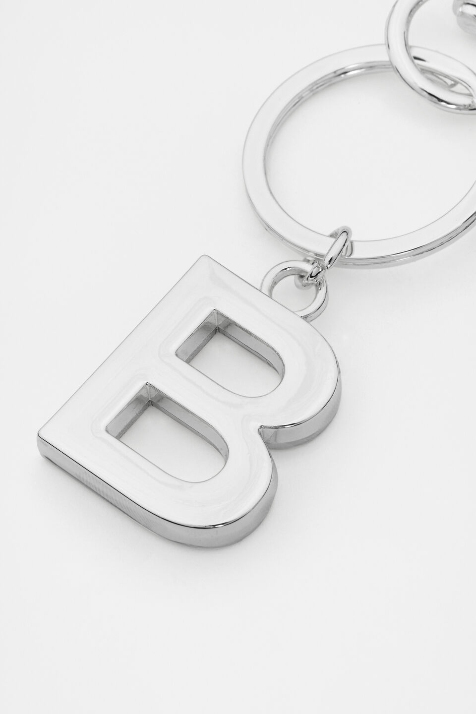 Silver Initials Keyring  B