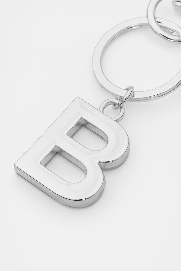 Silver Initials Keyring  B  hi-res
