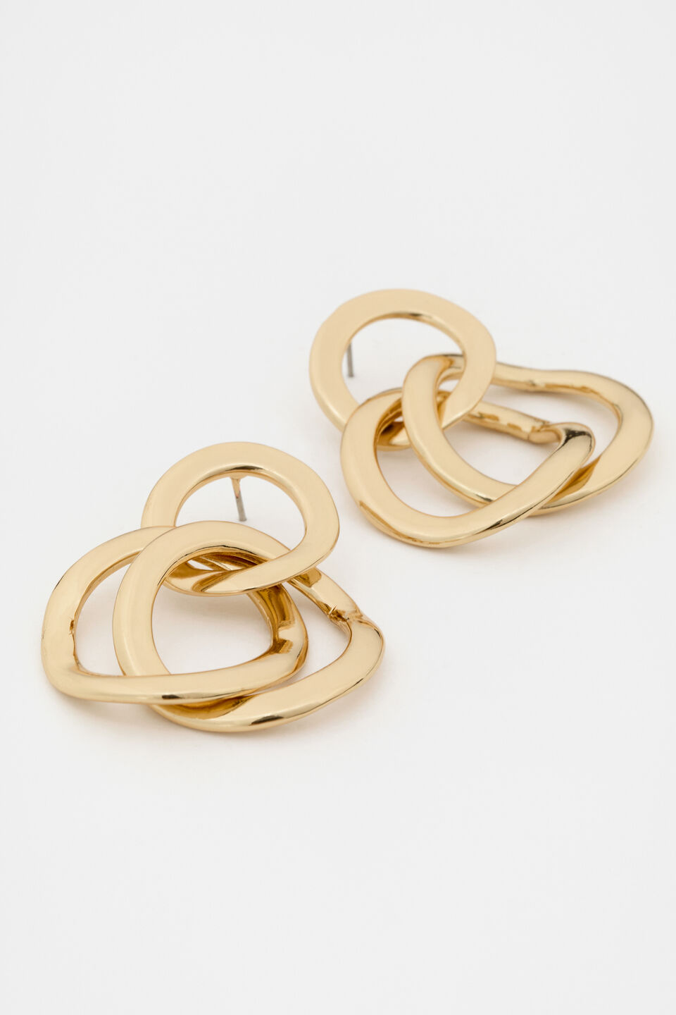 Large Links Drop Earring  Gold