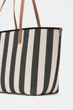 Stripe Large Fabric Tote  Black Stripe  hi-res