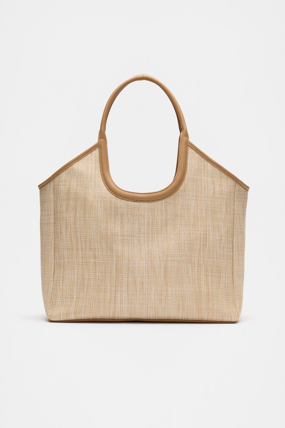 Textured Open Tote  Caramel