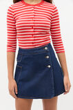 Button Up Rib Tee  Poppy Red  hi-res