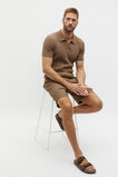 Cable Knit Trophy Polo  Dark Nougat Marle  hi-res