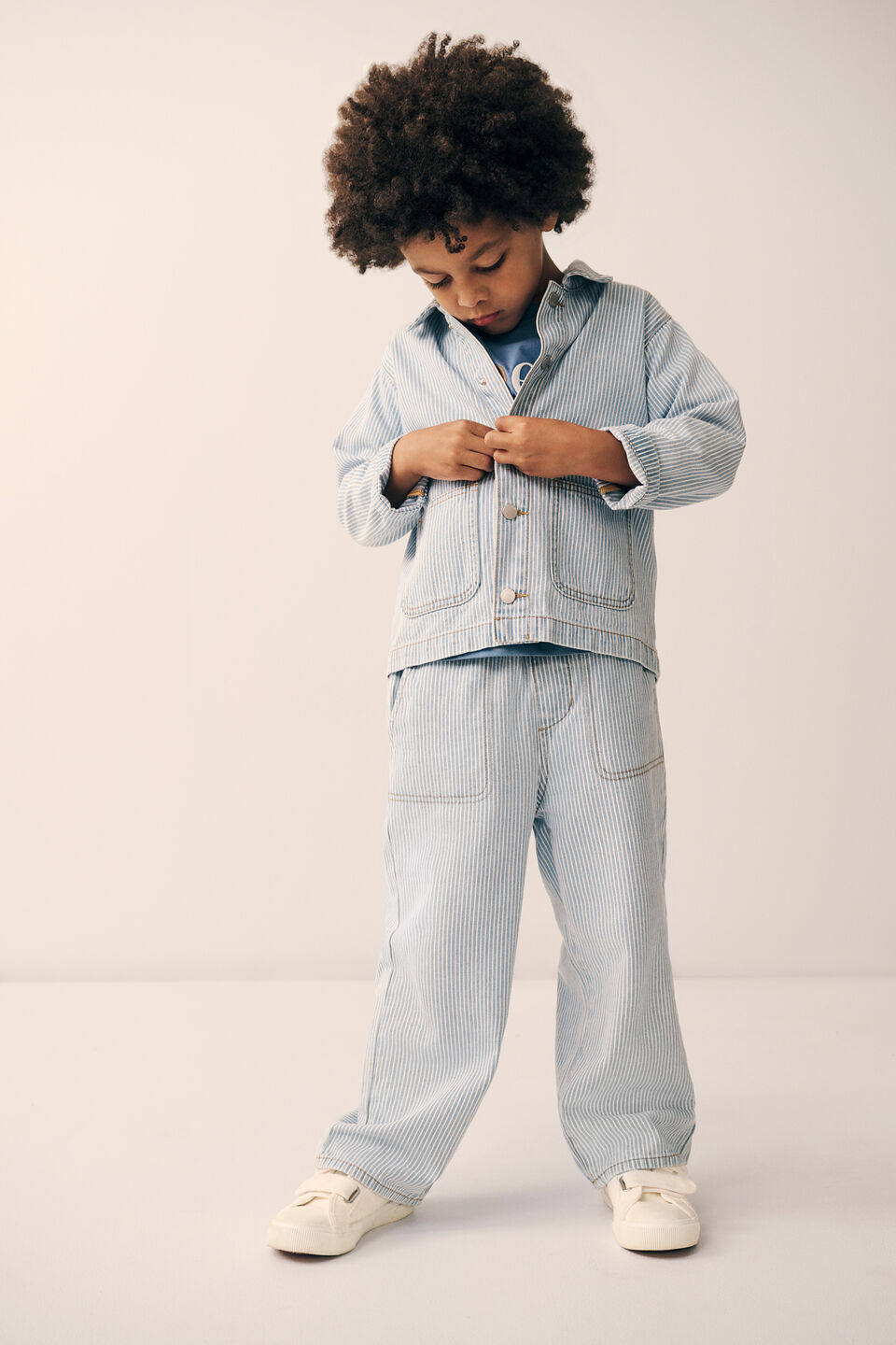 Stripe Shacket  Denim Stripe