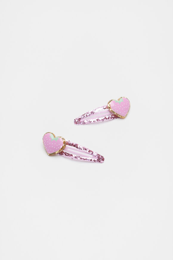 Strawberry Hearts Glitter Snaps  Fairy Floss  hi-res