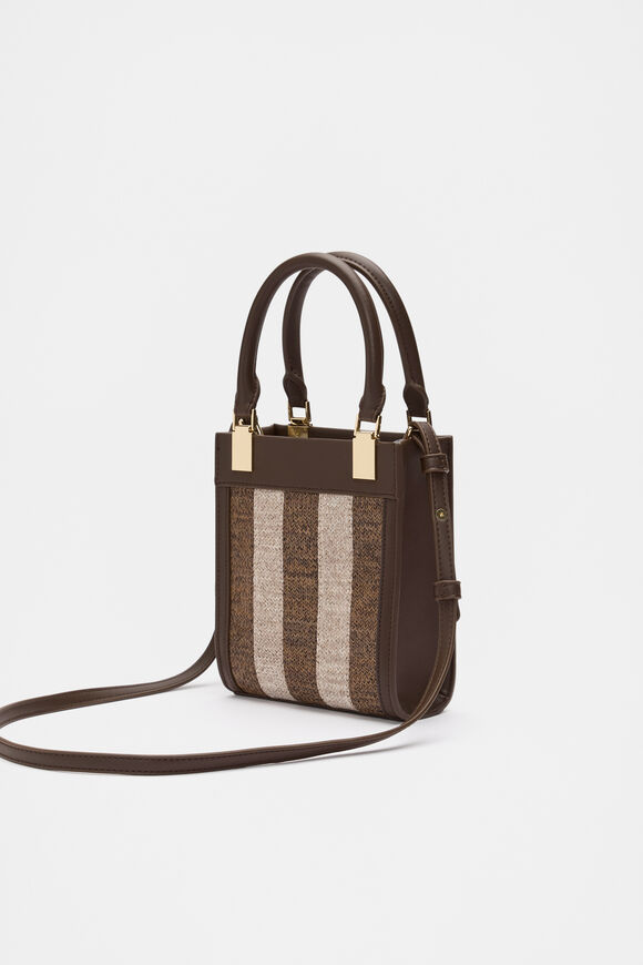 Mini Woven Tote  Dark Espresso  hi-res