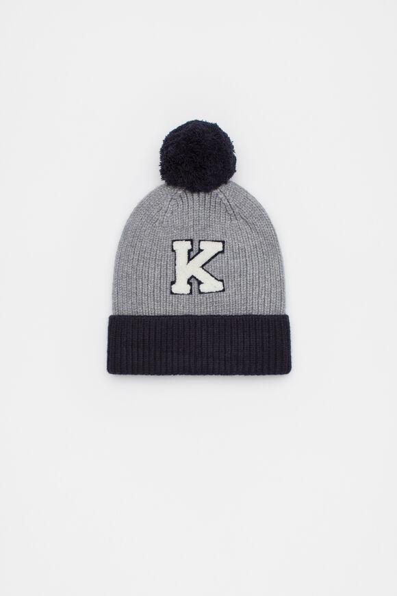 Colourblock Initial Beanie  K  hi-res