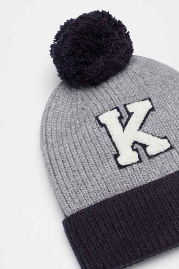 Colourblock Initial Beanie  K  hi-res