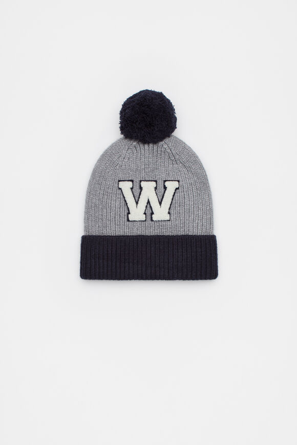 Colourblock Initial Beanie  W  hi-res