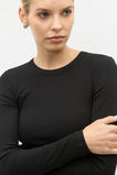 Core Rib Crew Neck Top  Black  hi-res