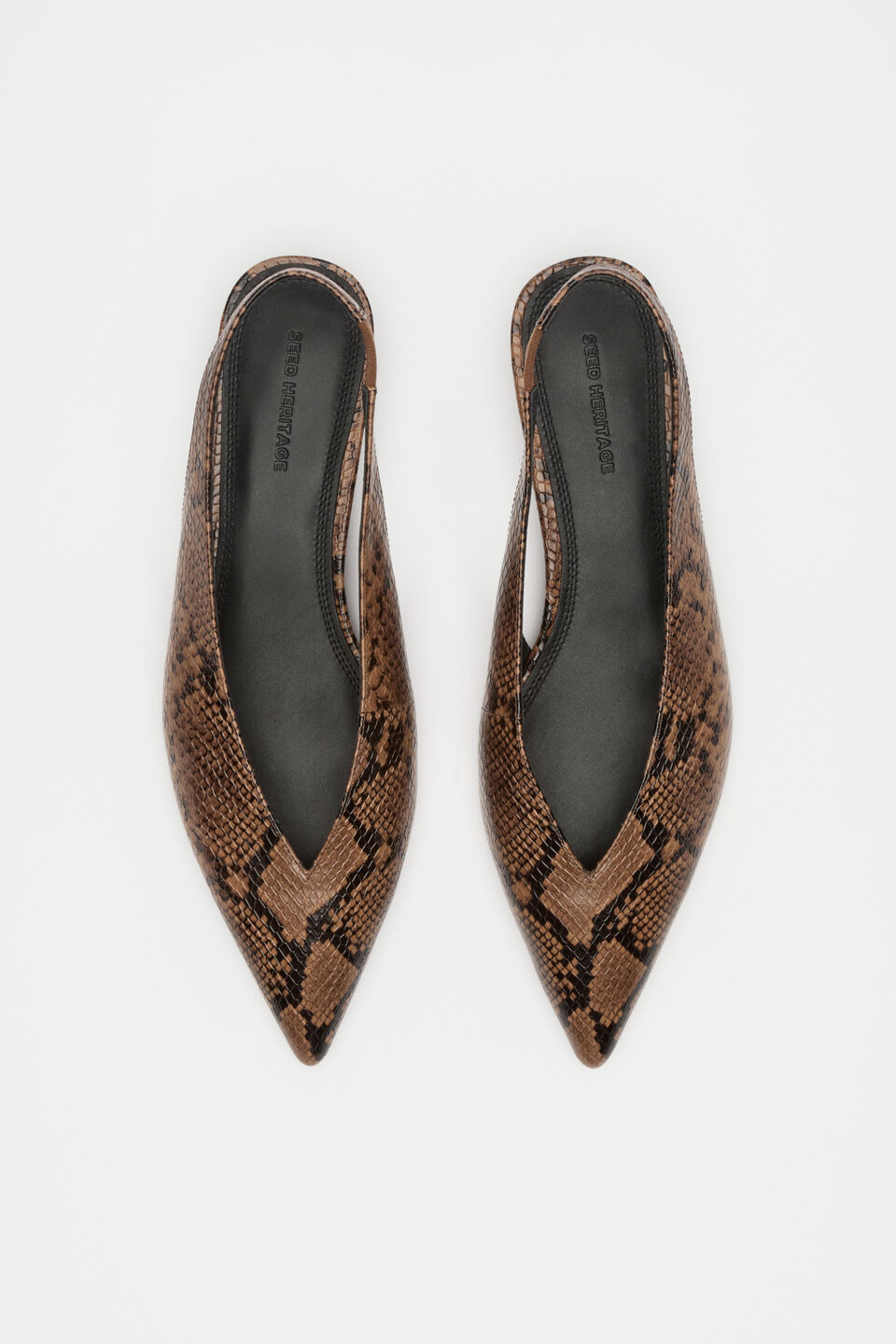 Avery Snake Print Slingback  Toffee Snake Print