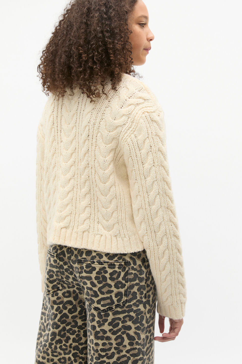 Cable Knit Cardigan  Rich Cream
