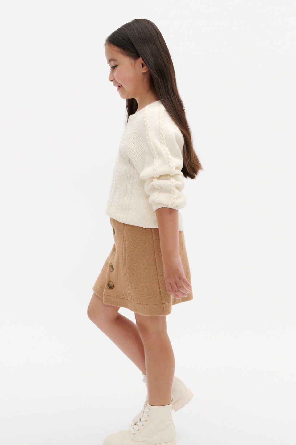 Boucle Skirt  Salted Caramel