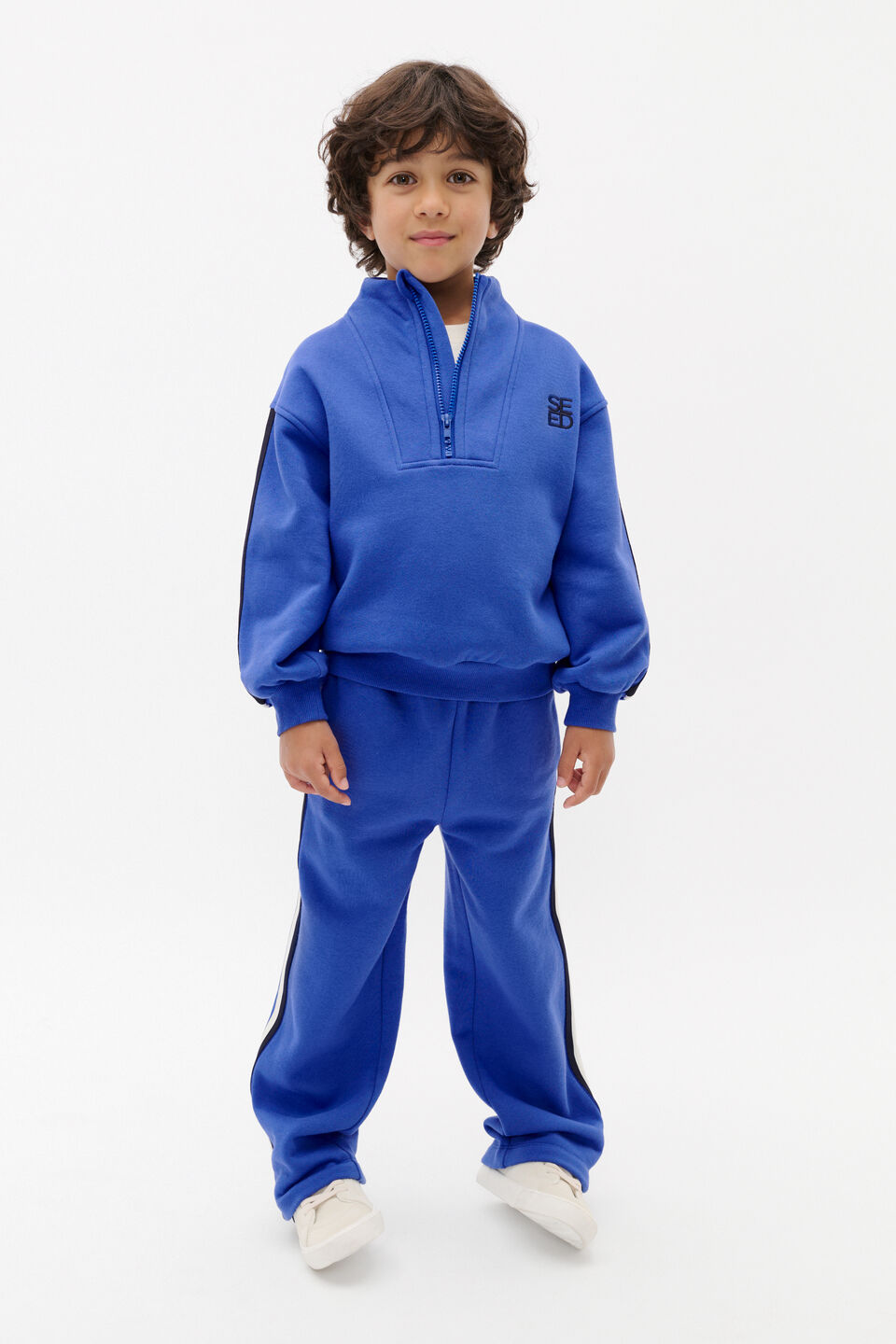 Zip Up Logo Sweat  Blueberry
