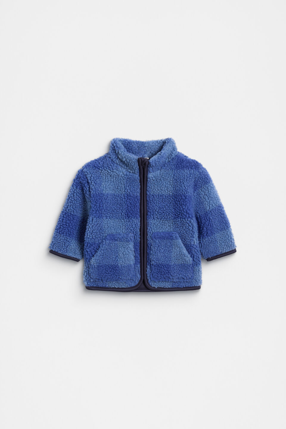 Check Zip Jacket  Moody Blue