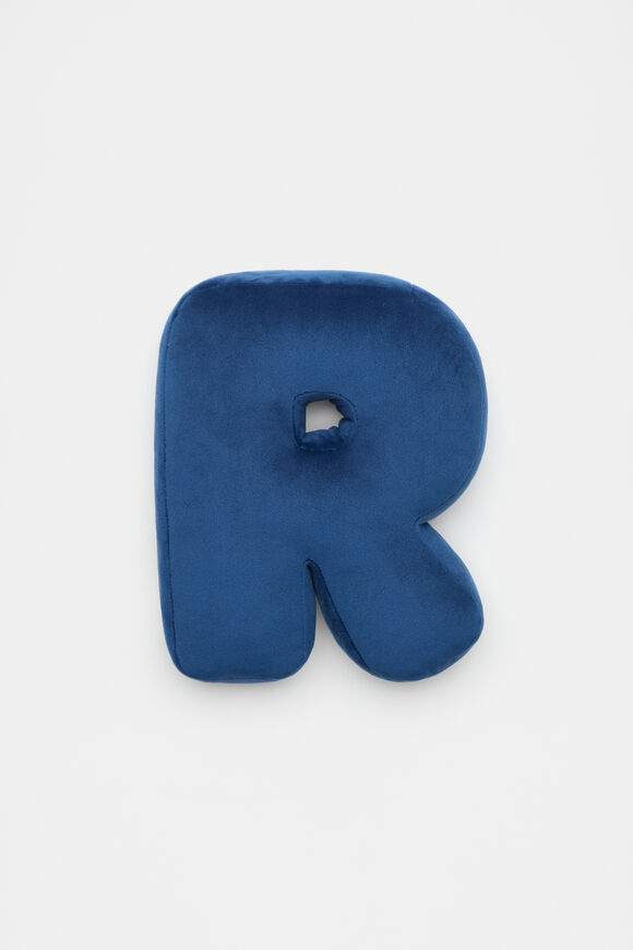 Blue Velvet Initial Cushion  R  hi-res