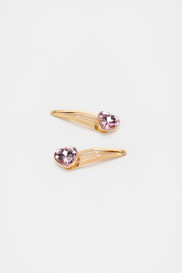 Jewel Heart Snaps  Raspberry  hi-res