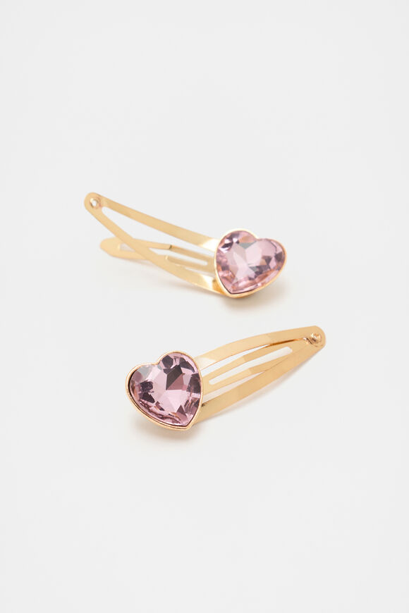 Jewel Heart Snaps  Raspberry  hi-res