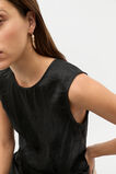 Textured Satin Top  Black  hi-res
