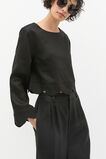 Scallop Hem Shell Top  Black  hi-res