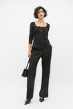 Lace Detail Long Sleeve Top  Black  hi-res