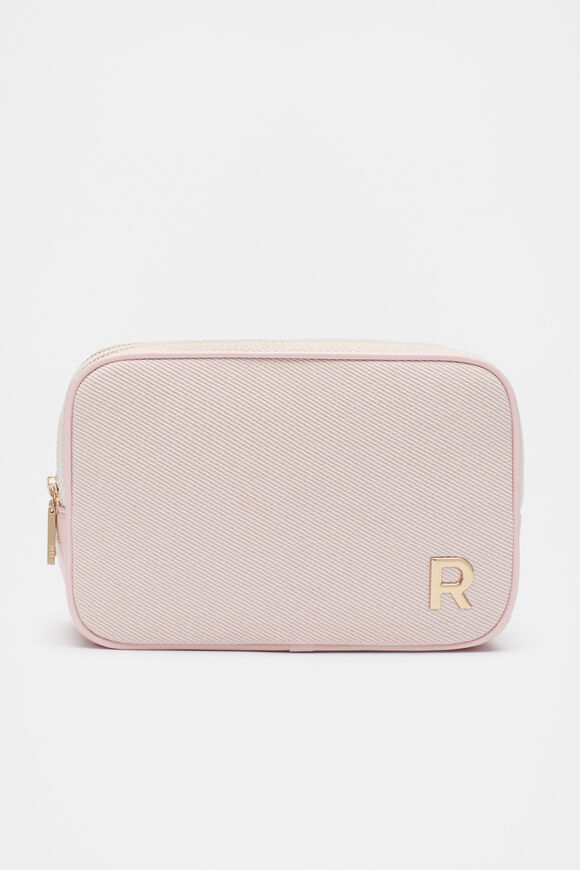 Initials Make Up Bag Rose Petal  R  hi-res