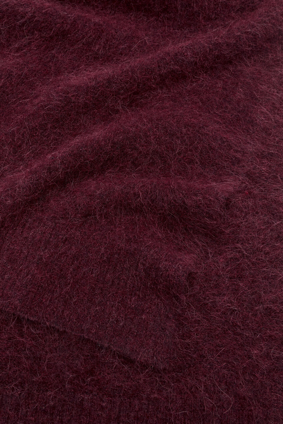 Fluffy Textured Scarf  Plum Red Marle