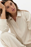 Vertical Rib Shirt and Pant Set  Oat Marle  hi-res