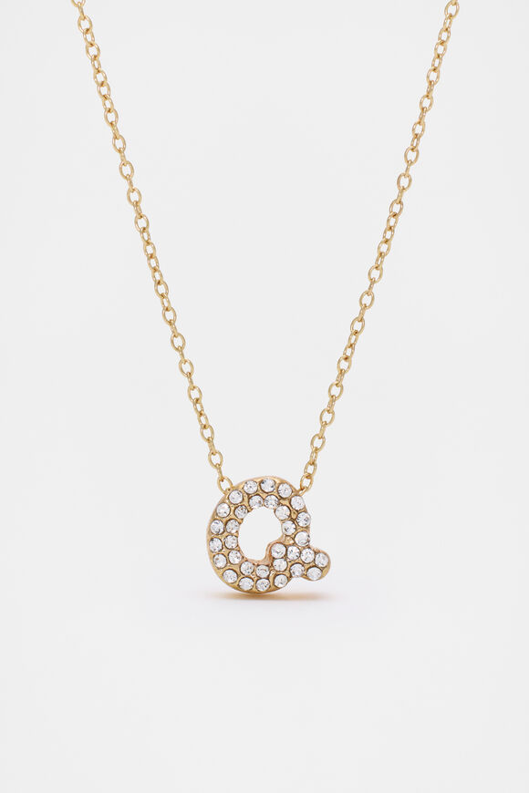 Initial Jewel Bubble Necklace  Q  hi-res