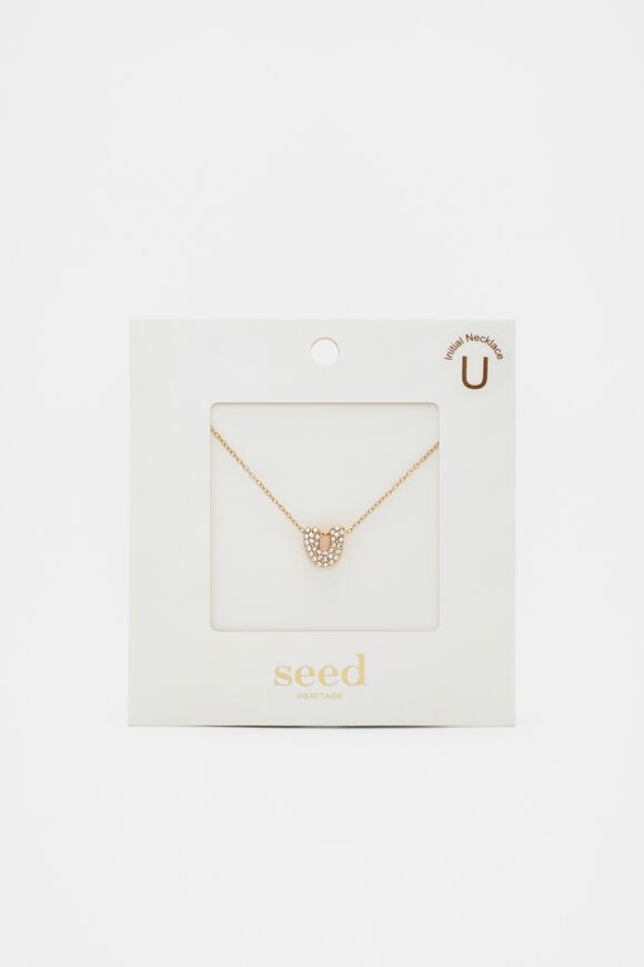 Initial Jewel Bubble Necklace  U  hi-res