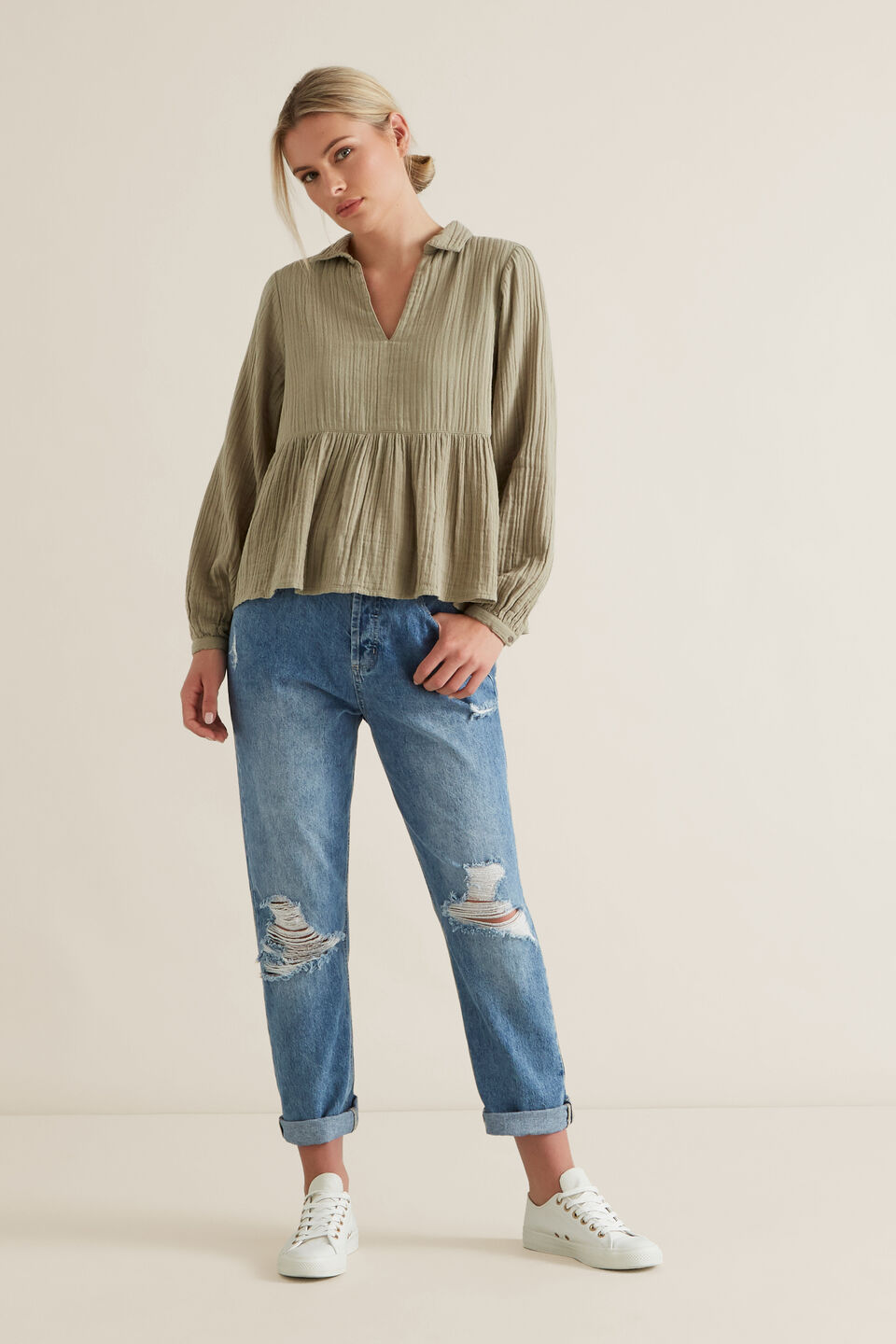 Textured Flowy Blouse  