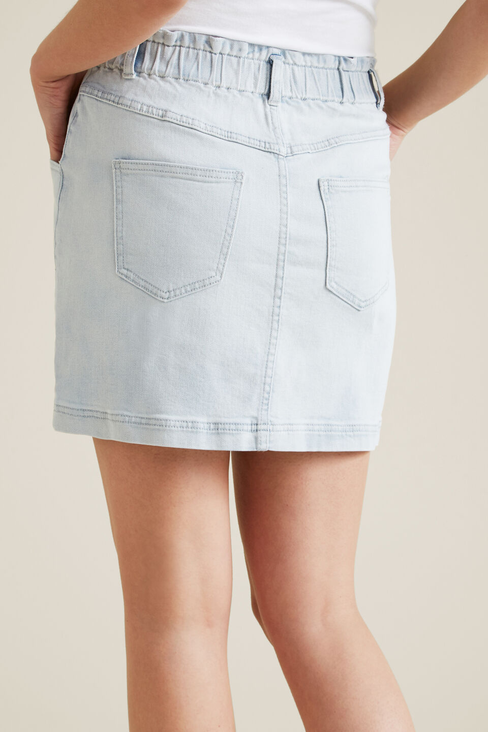 Pull On Denim Skirt  