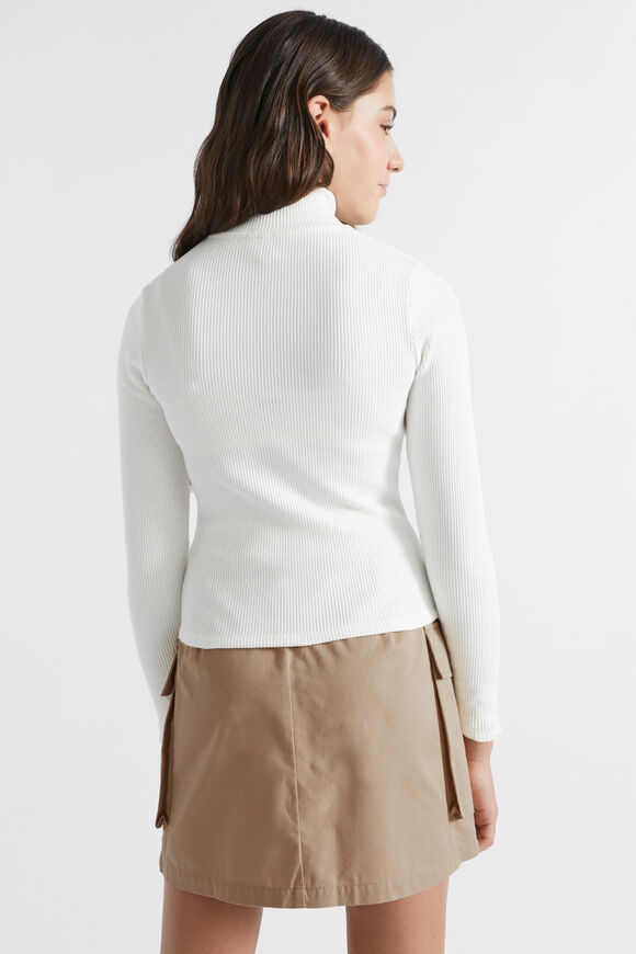 Zip Neck Top  White  hi-res