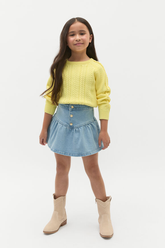 Cable Knit Sweater  Lemon Drop  hi-res