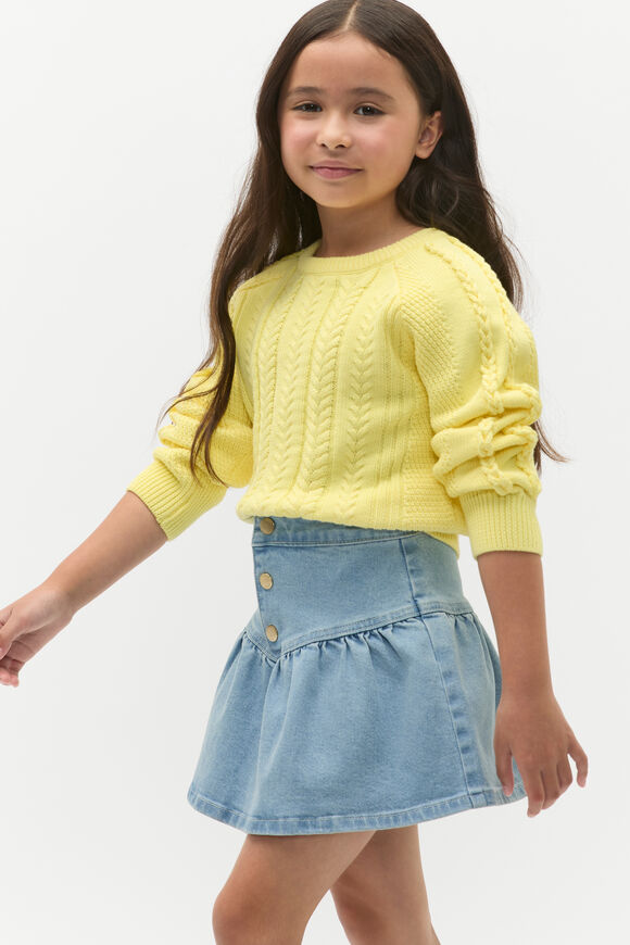 Cable Knit Sweater  Lemon Drop  hi-res