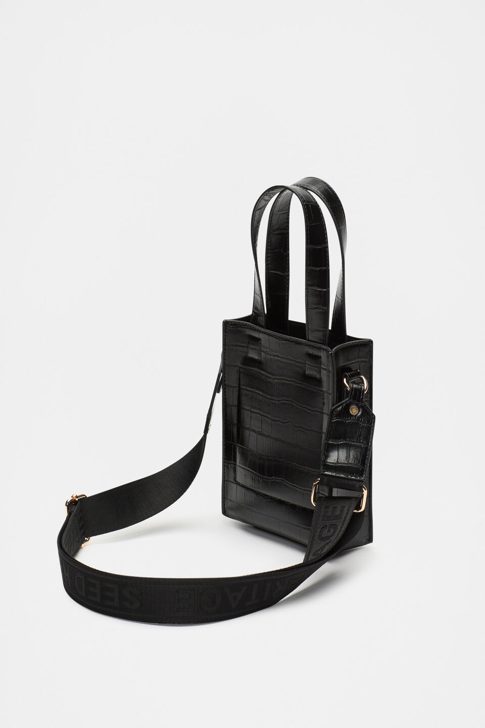 Two Tone Mini Crossbody Bag  Black