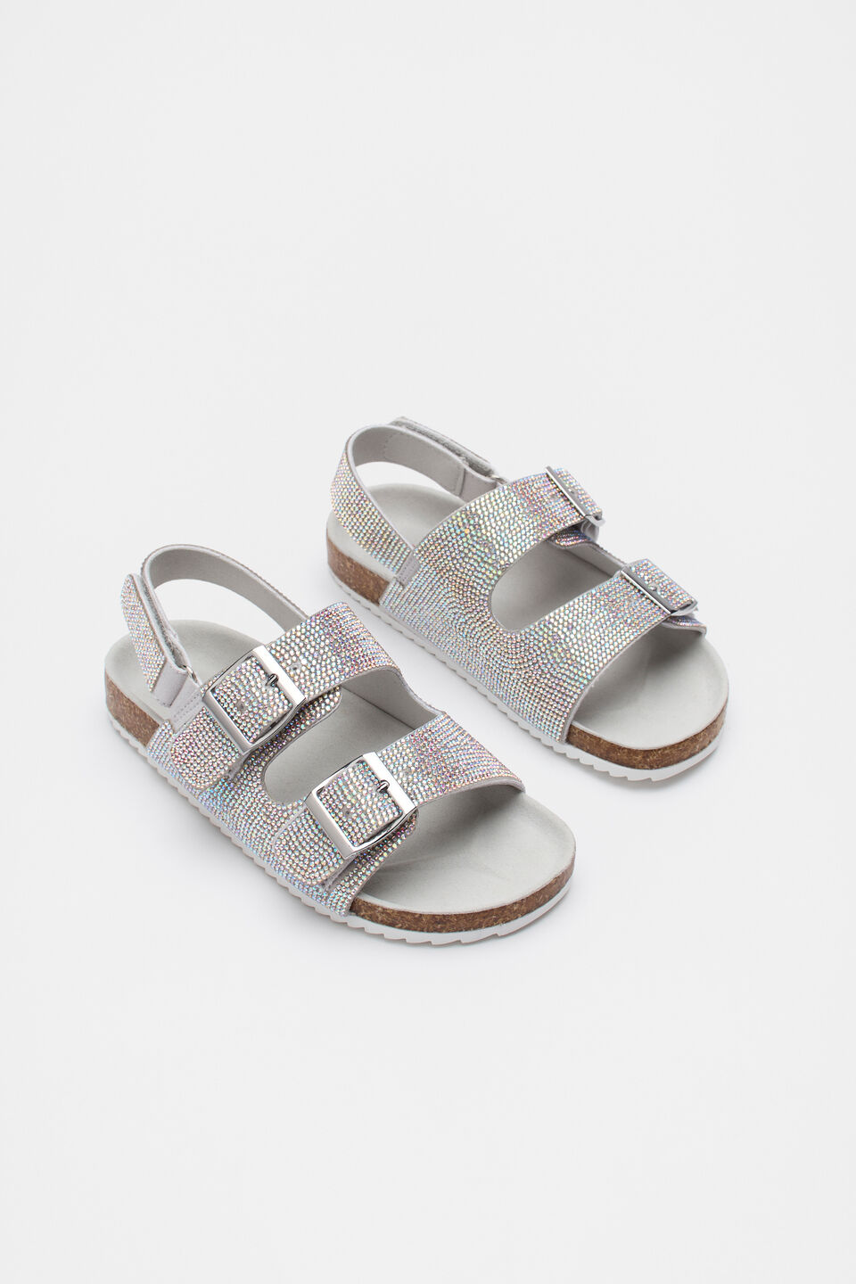 Jewel Buckle Sandal  Silver
