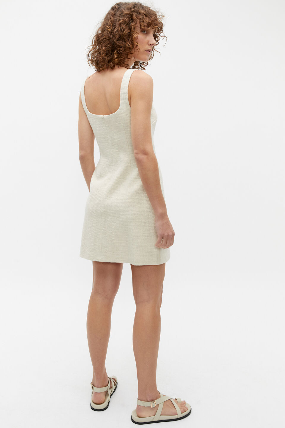 Tweed Mini Dress  Vanilla Cream