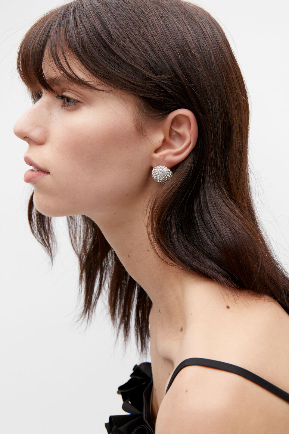 Sparkle Dome Stud  Silver