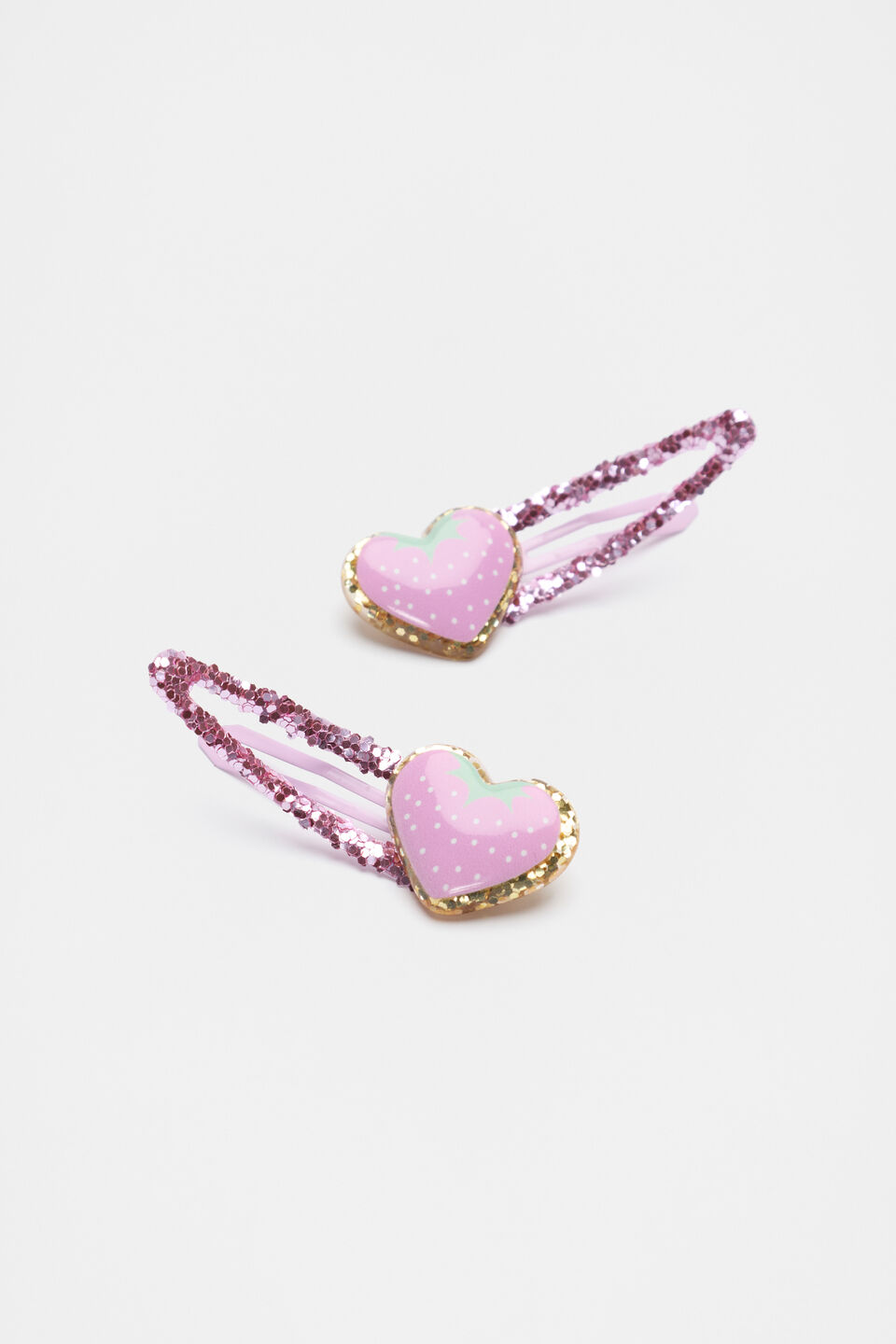 Strawberry Hearts Glitter Snaps  Fairy Floss
