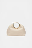Leather Ring Detail Clutch  Oat  hi-res