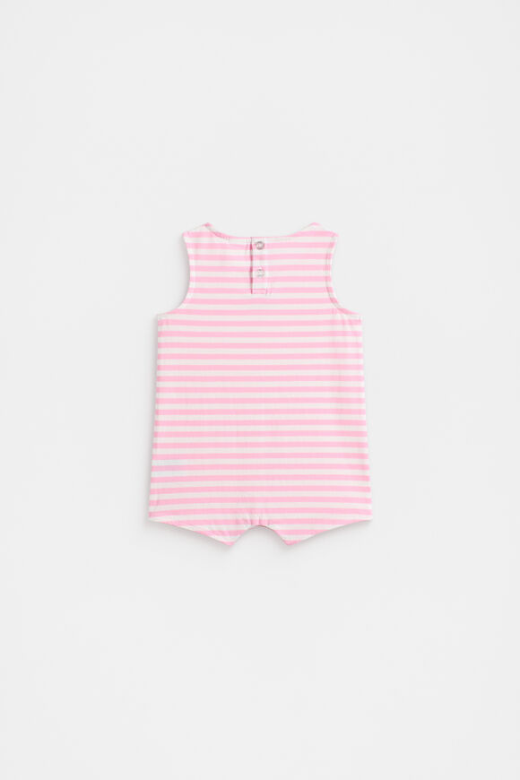Stripe Romper  Candy Pink  hi-res