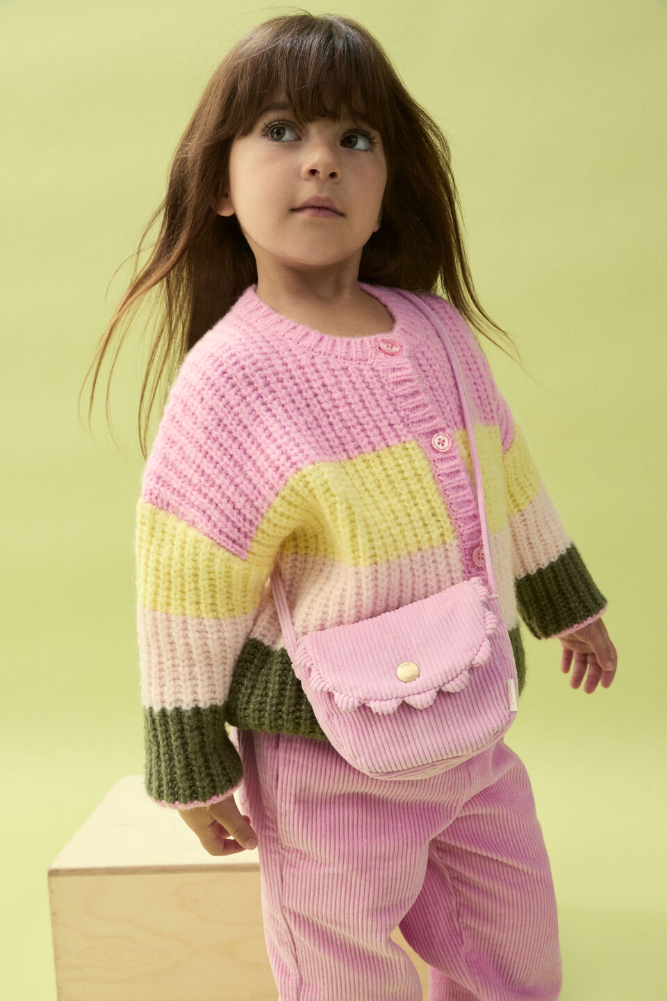 Stripe Knit Cardigan  Fairy Floss