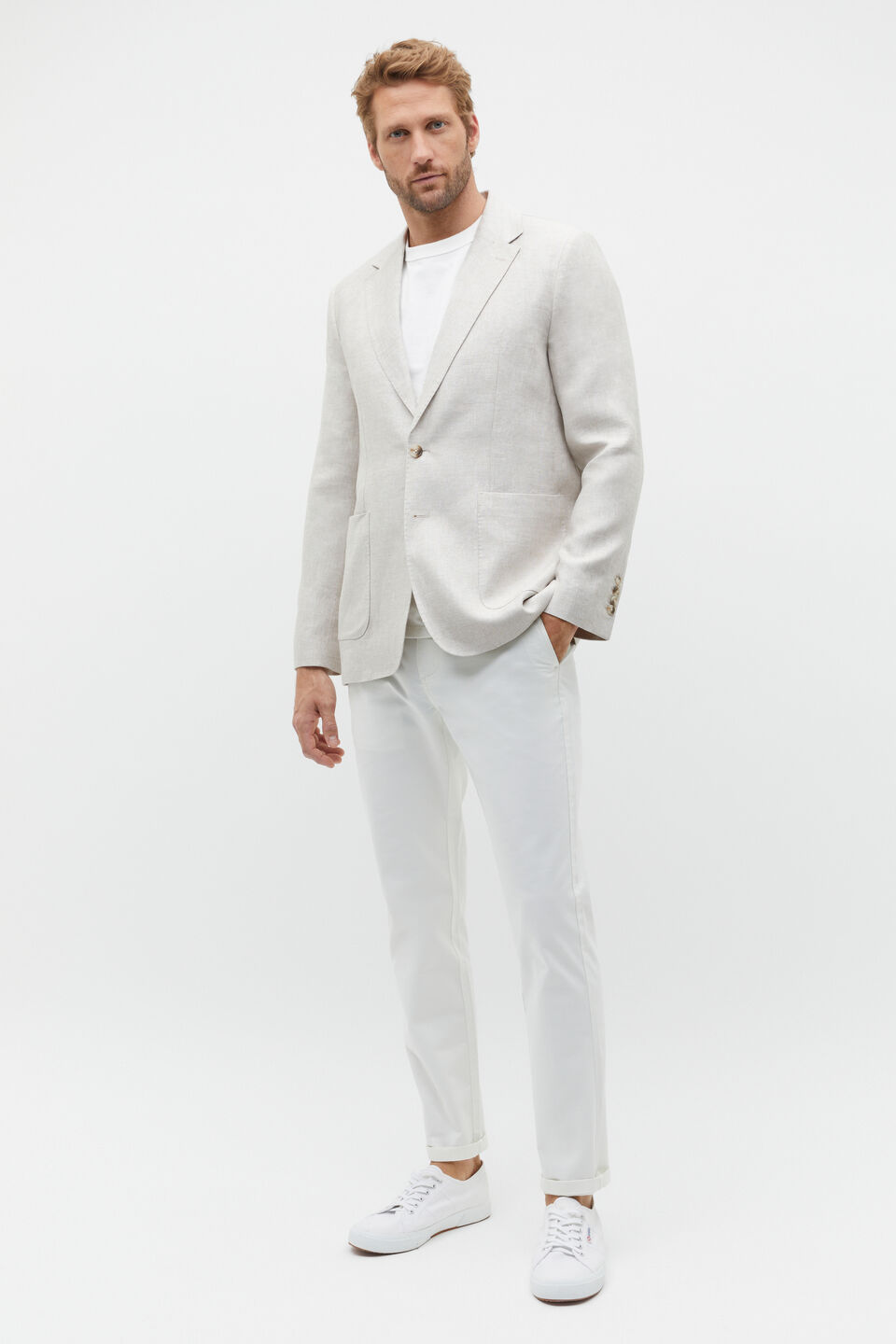 Linen Jacket  Chalk Crossdye