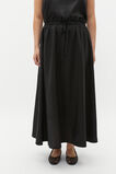 Linen Elasticated Skirt  Black  hi-res