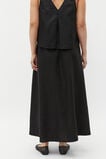 Linen Elasticated Skirt  Black  hi-res